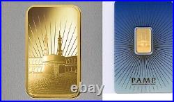 5 gram Fine Gold Bar 999.9 PAMP Suisse Ka'Bah Mecca