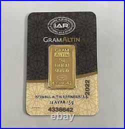 5 gram Gold Bar 995.0 Fine in Sealed Stamped Assay