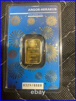 5 gram Gold Bar Argor Heraeus 2023 Lunar Year of the Rabbit 999.9 Fine in Assay