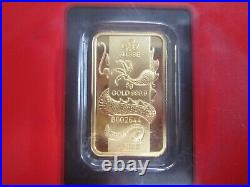 5 gram Gold Bar PAMP Suisse 2012 Year of the Dragon 999.9 Fine in Assay