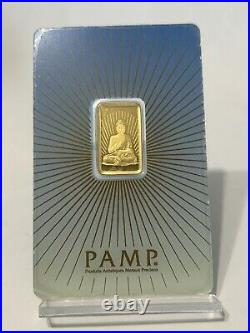 5 gram Gold Bar PAMP Suisse BUDDHA 999.9 Fine in Sealed Assay