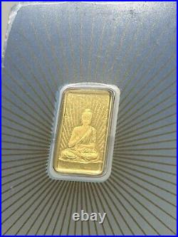 5 gram Gold Bar PAMP Suisse BUDDHA 999.9 Fine in Sealed Assay