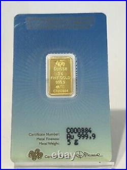 5 gram Gold Bar PAMP Suisse BUDDHA 999.9 Fine in Sealed Assay