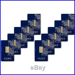 5 gram Gold Bar PAMP Suisse Fortuna 999.9 Fine in Assay Ten 10 Bars