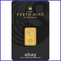 5 gram Gold Bar Perth Mint Australia 99.99 Fine in Assay
