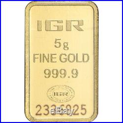 5 gram IGR Gold Bar Istanbul Gold Refinery 999.9 Fine in Sealed Assay