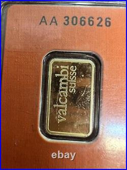 5 gram Valcambi Gold Bar Au 999,9 Fine (In Assay) AA 306626