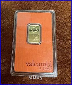 5 gram Valcambi Gold Bar Au 999,9 Fine (In Assay) AA 306626