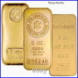 5 oz Generic Gold Bar. 999+ Fine (Secondary Market)