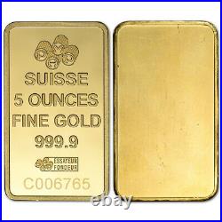 5 oz Gold Bar Random Brand Secondary Market 999.9 Fine
