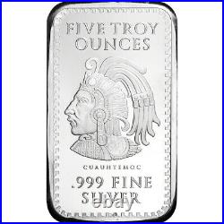 5 oz. Golden State Mint Silver Bar Aztec Calendar. 999 Fine