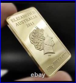 5 x 100g Bullion Bar Coin Ounce Fine Gold C-LAD Elizabeth DECORATION ZINC