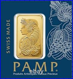 5 x 1g 999.9 Fine Gold Bar (5 GRAMS TOTAL) PAMP Suisse Fortuna Bar
