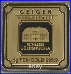 5g Gold Geiger Edelmetalle Original Sealed Assay (999.9 Fine, PURE) 5 Grams