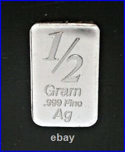 (5x) 1/10th Gram Pure. 999 Fine 24k Gold & (5x) 1/2 Gram Pure. 999 Silver Bars