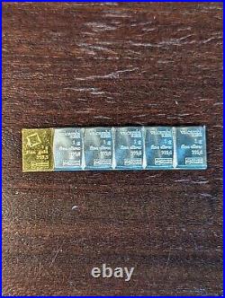 6 Grams Of Fine. 999 Valcambi Gold And Silver Bars! One 24k Gold And Five Silver