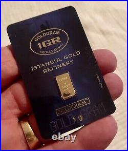 6 grams 999.9 FINE GOLD 1 GRAM BAR X6 Free Shipping
