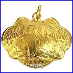 7 gram Lunar Year of The Rabbit Gold Pendant. 999+ Fine