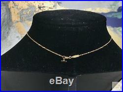 $800 TIFFANY & CO 750 18k Gold Small T Smile Bar Necklace SALE! EUC Fine Jewelry