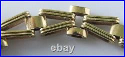 9ct Gold Bracelet Vintage 9ct Yellow Gold Two Bar Gate Bracelet & Safety Chain
