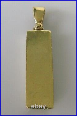9ct Gold Pendant Vintage 9ct Yellow Gold Ingot Gold Bar Pendant (1977)