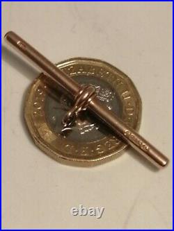 9ct Rose Gold T-bar For Albert Pocket Watch Chain Or Bracelet