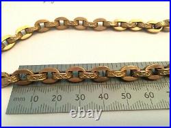 9ct gold albert watch chain t bar decorated links victorian c1800s john grinsell