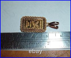 AMERICAN. 999 FINE GOLD INGOT BAR With 14K PENDANT 5MM BEZEL FRAME CHAIN NECKLACE