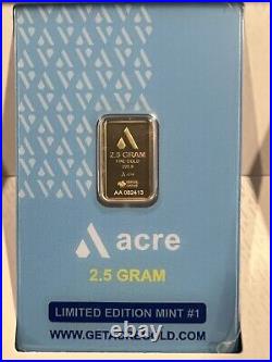 Acre 2.5 Gram. 9999 Fine Gold Bar