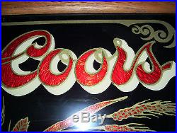 Adolph Coors Golden Colorado Americas Fine Light Beer Bar Sign Framed In Wood