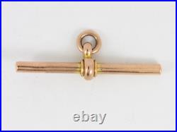 Albert Chain T Bar 9ct Rose Gold Vintage For Fob Chain 375 3.5g De35
