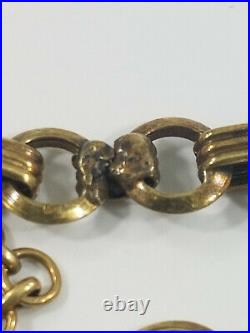 Antique 14K Gold CIRCLE and BAR Bracelet European 7