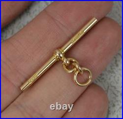 Antique 9 Carat Rose Gold T Bar Drop Pendant with jump Rings