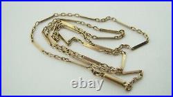 Antique 9ct Rose Gold Bar & Chain Necklace 2.7 Grammes 43cm in Length