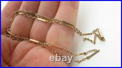 Antique 9ct Rose Gold Bar & Chain Necklace 2.7 Grammes 43cm in Length