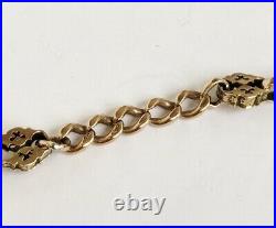 Antique Edwardian 9ct Rose Gold Bracelet Albert / Stars & Bars Link 10.7 grams