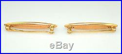 Antique Pair 14k Gold Enamel Seed Pearl Beauty Baby Lingerie Doll Bar Pins