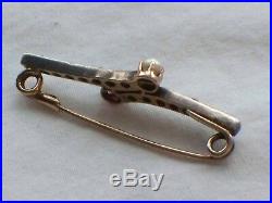 Antique Silver 9ct 15ct Gold Ruby Diamond Pearl Bar Brooch