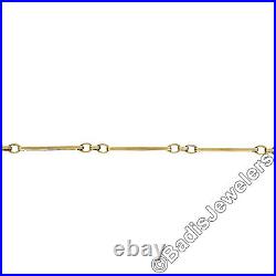 Antique Solid 14K Yellow Gold Slotted & Open Bar Link 14 Pocket Watch Chain