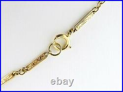 Antique Victorian 14K Yellow Gold Engraved Bar Link 24.5 Fancy Chain Necklace