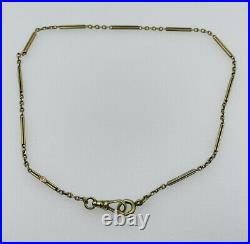 Antique Victorian 14k Yellow Gold Bar Link Watch Chain Necklace 14 1/4