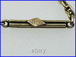Antique Victorian 14k Yellow Gold Bar Link Watch Chain Necklace 14 1/4