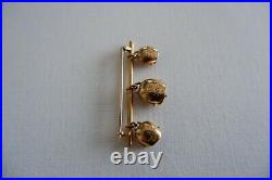 Antique Victorian 18ct Gold'wedding Bells' Bar Brooch C1887 5.71 G Fitted Box