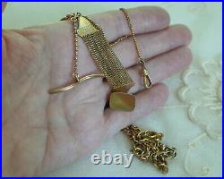 Antique Victorian Gold Filled Watch Chain Necklace with Swivel Hook T Bar Seal