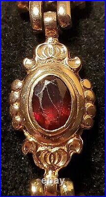 Antique Victorian Solid 9k Rose Gold Bar Gate Bracelet Padlock 25.35 Gram 7.5