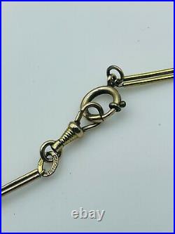Antique Victorian Yellow Gold Filled Bar Link Long Watch Chain Necklace 60