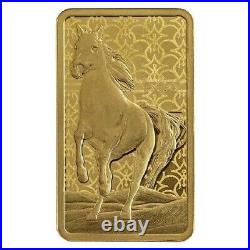 Arabian Horse 5 Grams Fine Gold Bar with Frame PAMP Suisse