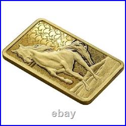 Arabian Horse 5 Grams Fine Gold Bar with Frame PAMP Suisse