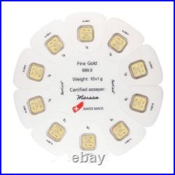 Argor Heraeus Goldseed 10 x 1 gram Gold Bar(s) 999.9 Fine (Sealed Assay)