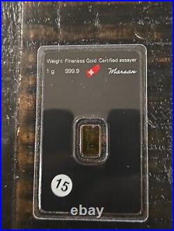 Argor-Heraeus Switzerland 1 Gram 999.9 Fine Gold Bar Assay Sealed